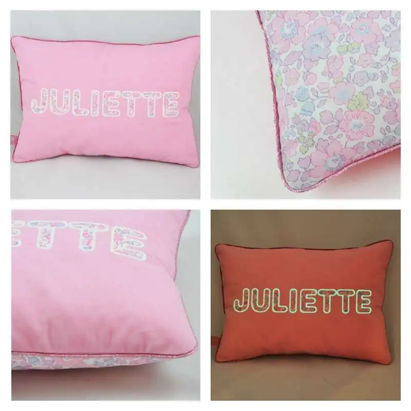 Coussin personnalisé sur commande prénom phosphorescent 