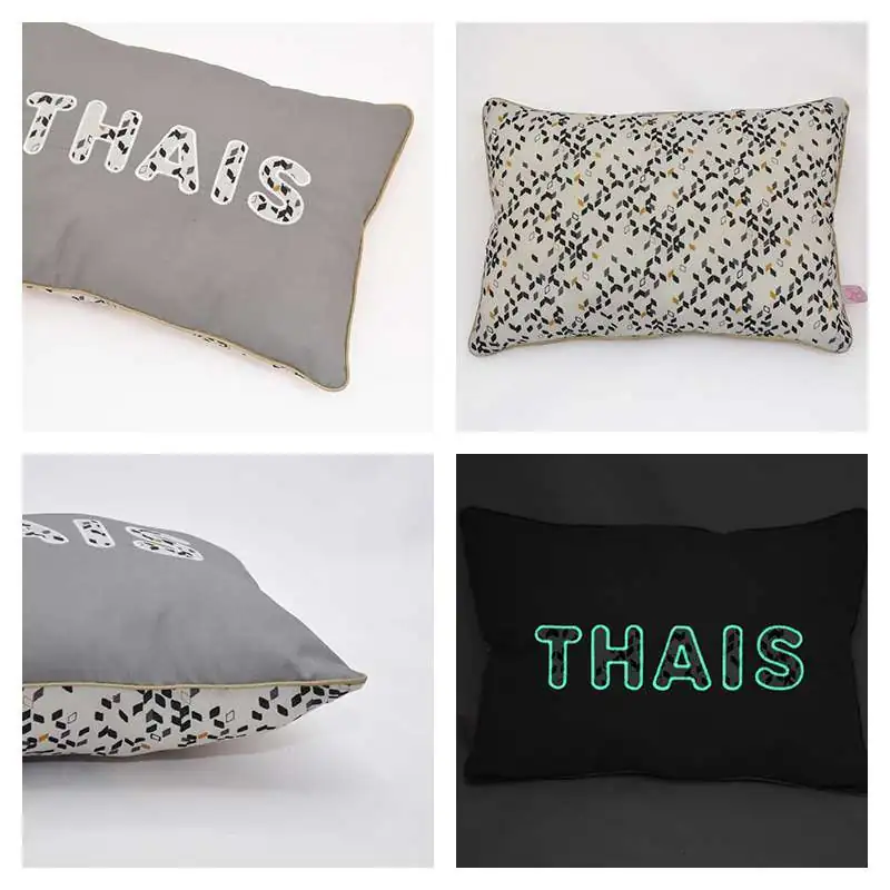 Coussin personnalisé sur commande prénom phosphorescent 