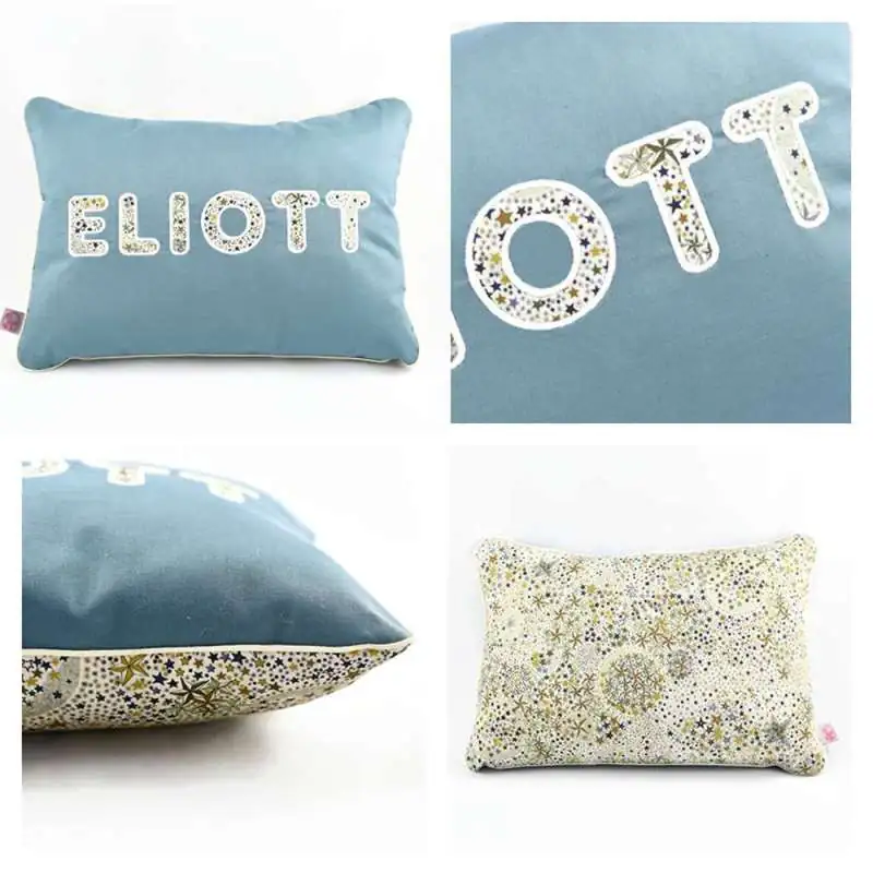 Coussin personnalisé sur commande prénom phosphorescent 