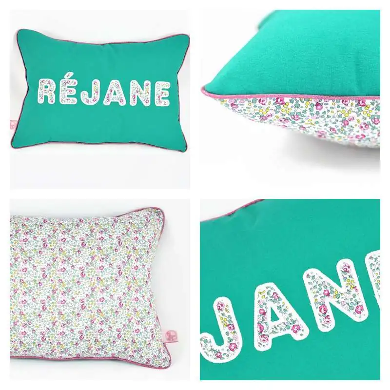 Coussin personnalisé sur commande prénom phosphorescent 