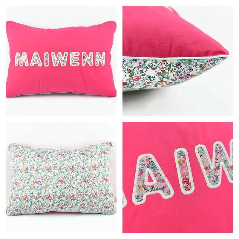 Coussin personnalisé sur commande prénom phosphorescent 