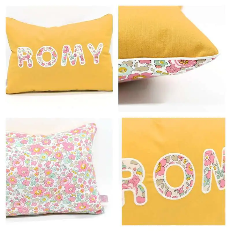 Coussin personnalisé sur commande prénom phosphorescent 