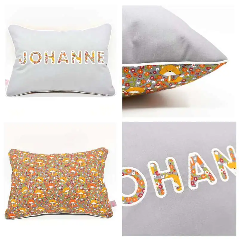 Coussin personnalisé sur commande prénom phosphorescent 