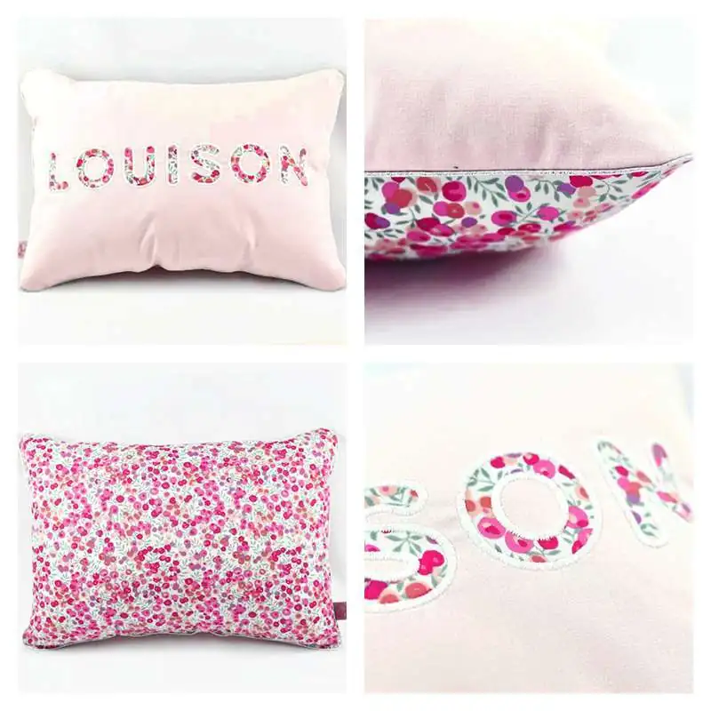 Coussin personnalisé sur commande prénom phosphorescent 
