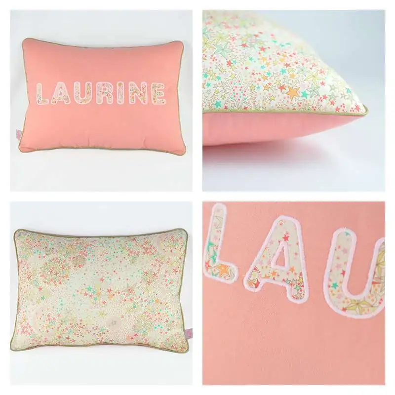 Coussin personnalisé sur commande prénom phosphorescent 