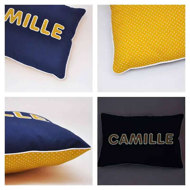 Coussin personnalisé sur commande prénom phosphorescent 