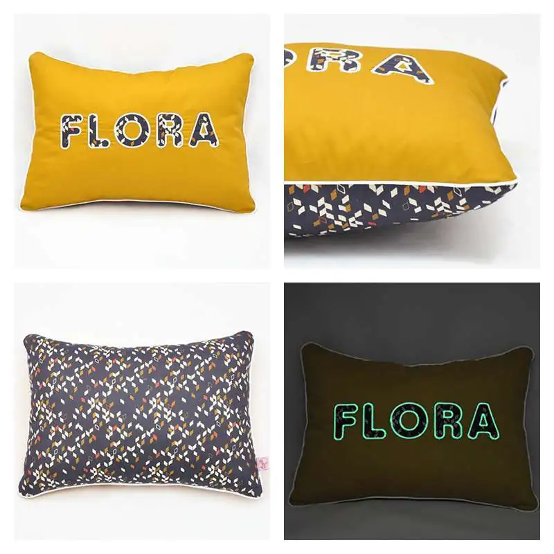 Coussin personnalisé sur commande prénom phosphorescent 