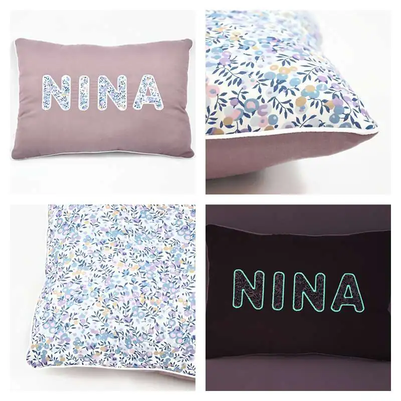 Coussin personnalisé sur commande prénom phosphorescent 