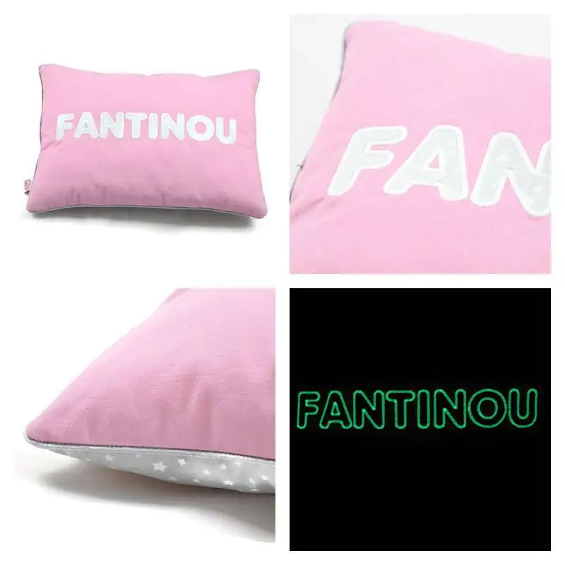 Coussin personnalisé sur commande prénom phosphorescent 