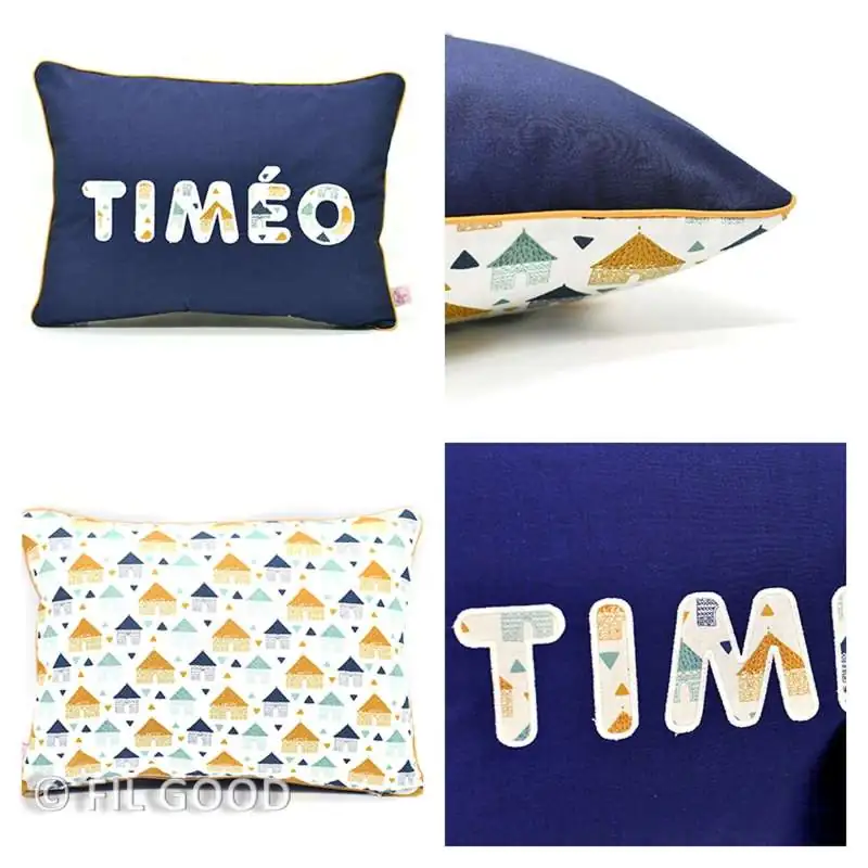 Coussin personnalisé sur commande prénom phosphorescent 
