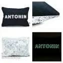 Coussin personnalisé sur commande prénom phosphorescent 
