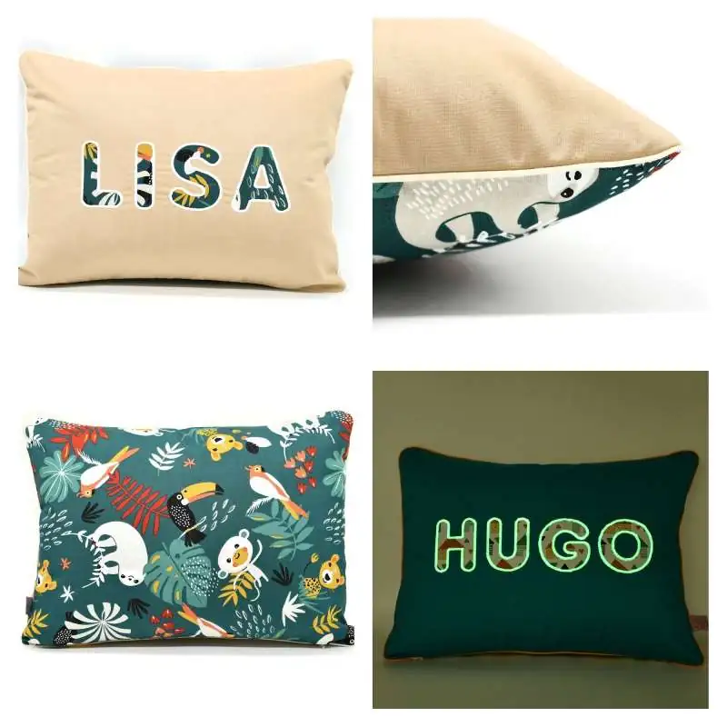 Coussin personnalisé sur commande prénom phosphorescent 