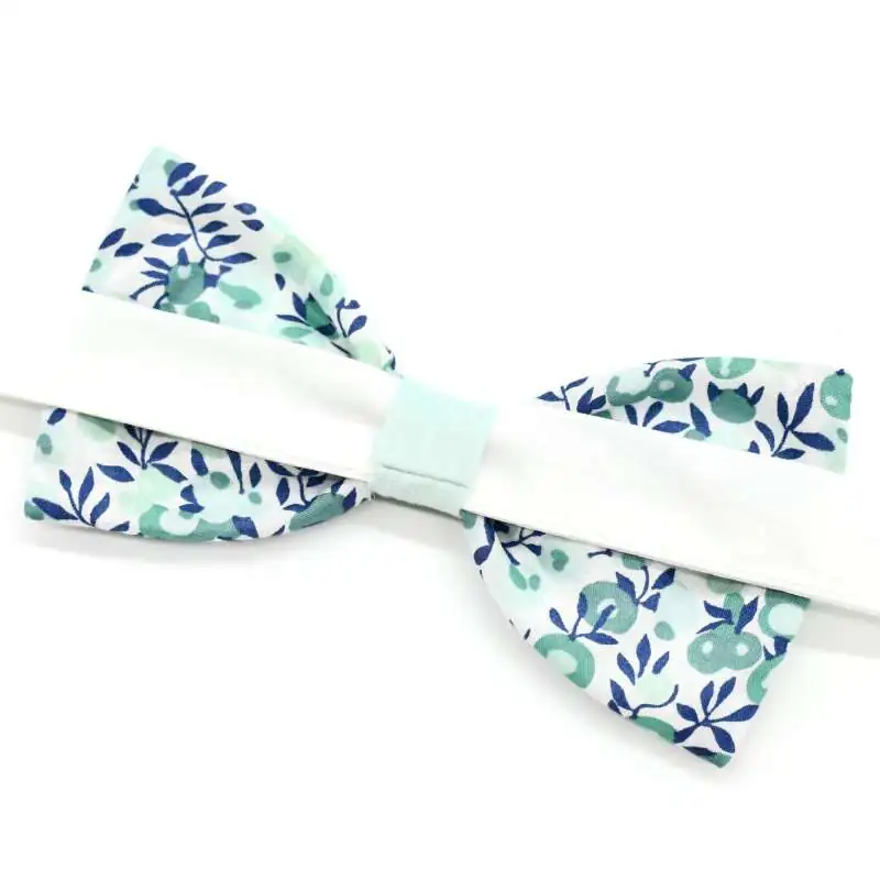Nœud papillon bicolore MEDIUM Liberty Wiltshire mint et vert mint