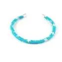 Bracelet jonc turquoise étoiles blanches sur mesure