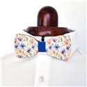 Wooden Bow Tie : Blue Flowers