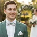 Bicolor Eucalyptus Leaves and Sage Green Bow Tie