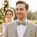 Medium Sage Green Simple Bow Tie