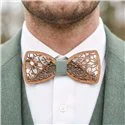 Wooden Bow Tie: Floral Liberty Fabric