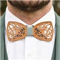 Wooden Bow Tie with Liberty Fabric: The Arabesque