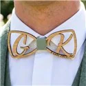 Custom Wood Bow Tie: Initials