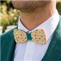 Wooden Bow Tie: Flowers and Hearts