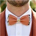 Terracotta and Liberty Wiltshire Lichen Double Medium Bow Tie