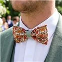 Liberty Poppy Forest Hazelnut Terracotta and Green Bicolor Bow Tie