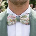 Liberty Wiltshire Sage Green and Macaron Double Medium Bow Tie
