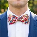 Wide Simple Bow Tie in Red Liberty Emma and Georgina Fabric
