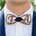 Custom Wood Bow Tie: Initials