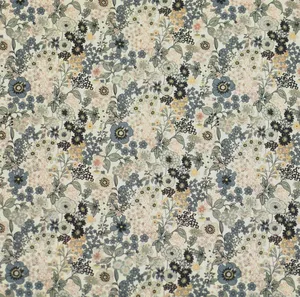 Tissu fleuri vert sauge