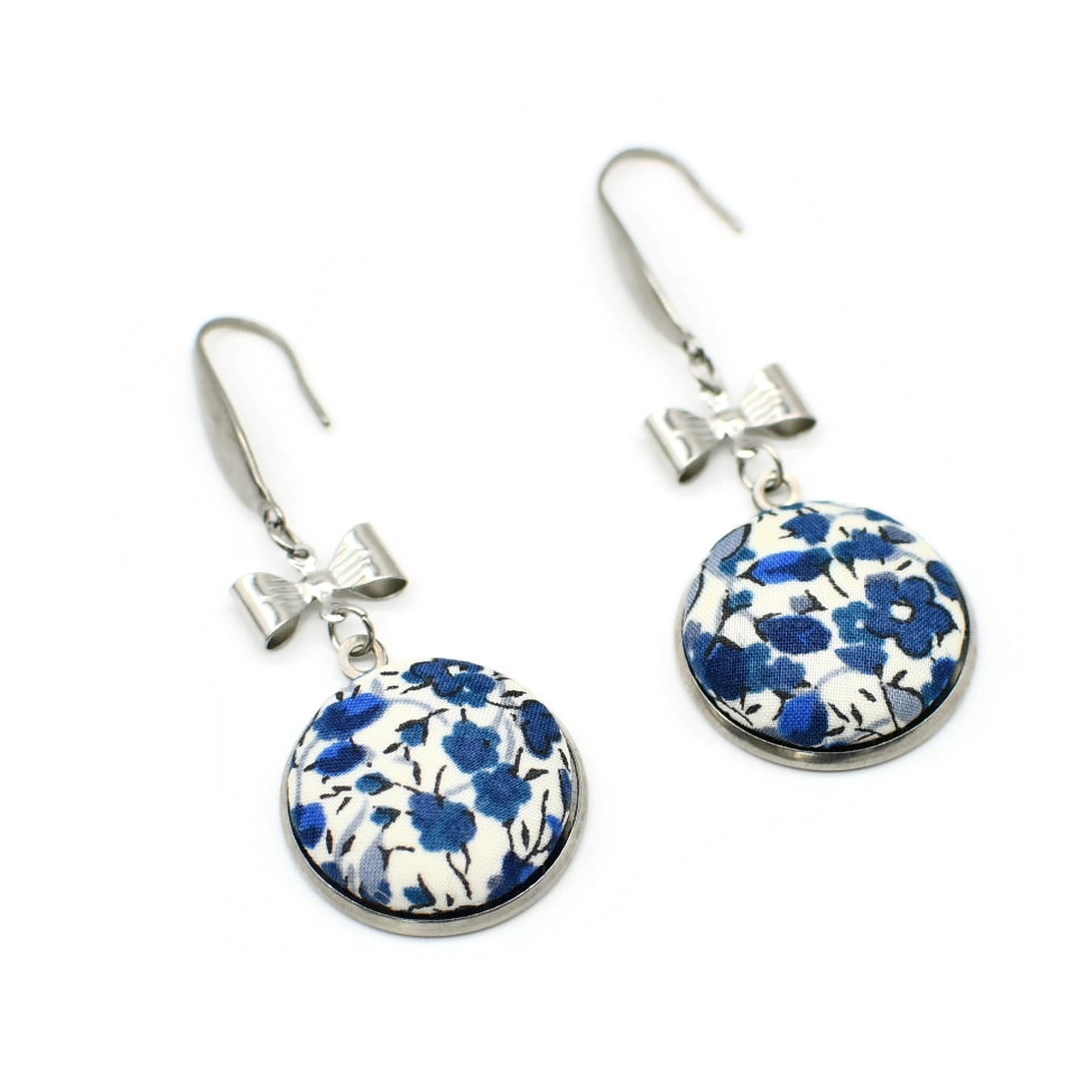 Boucles D'oreilles Fantaisie Multicolores Noeuds - Vert Turquoise Violet Bleu - Alliage
